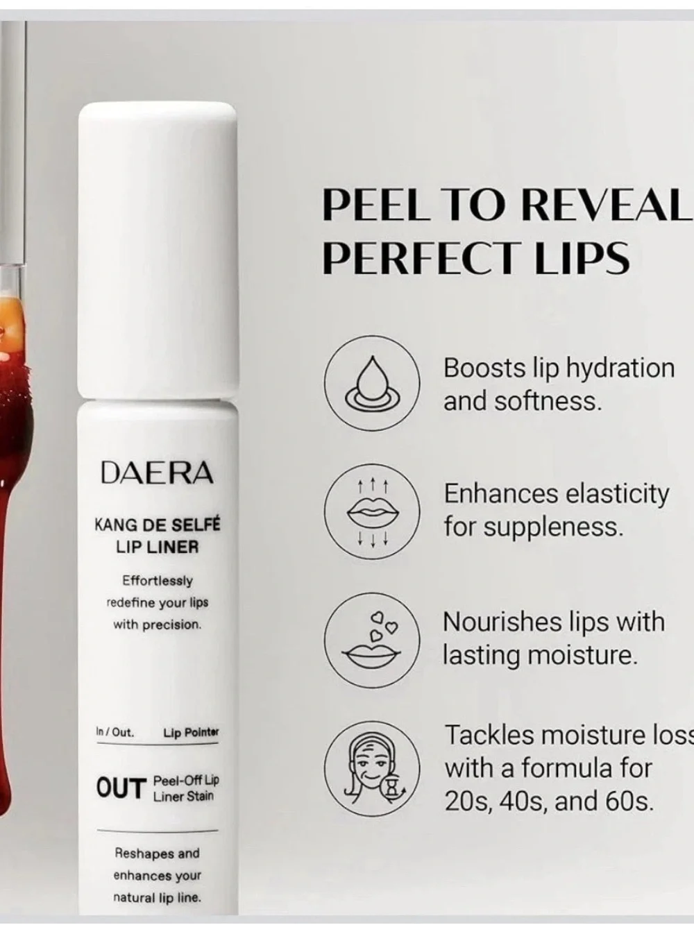 Kang De Selfé Lip Core & Lip Liner Set — Vibrant Red